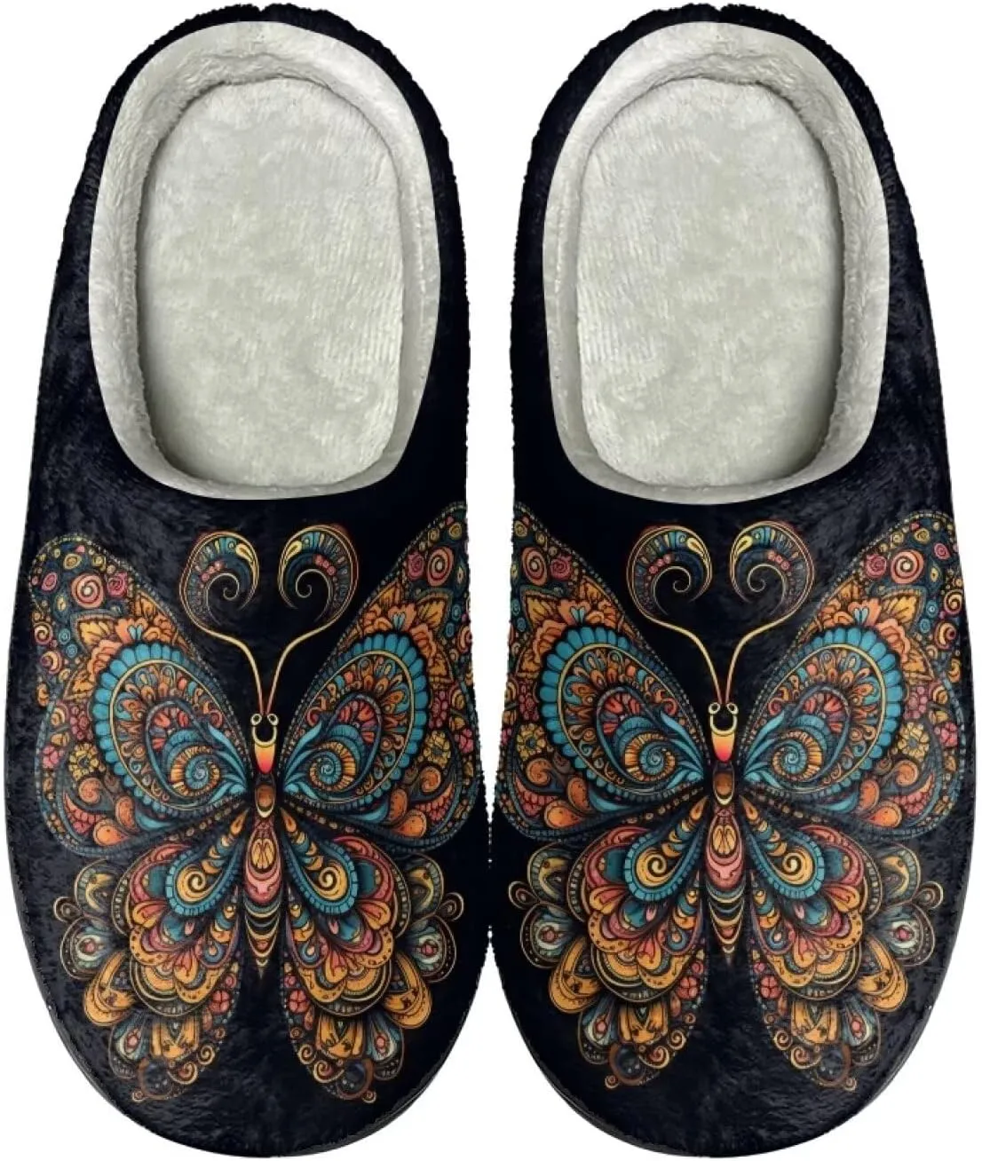 Gothic Skull Unisex Adults Comfortable Spa House Slippers Tiger Comfort Fuzzy Shoes Winter Indoor Slipper