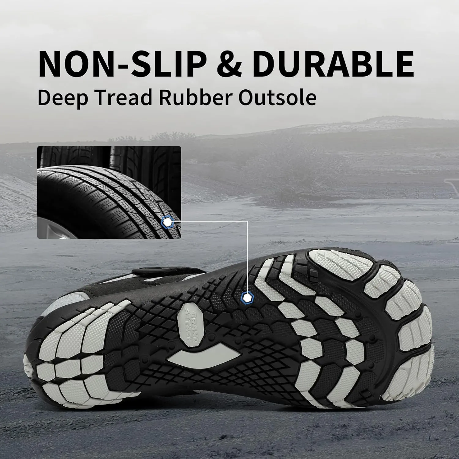 Grand Attack Barefoot Shoes Men Wide Toe Box Zero Drop Men's Trail Running Cross-Trainer Wrestling Boxing Weightlifting Walking Shoes