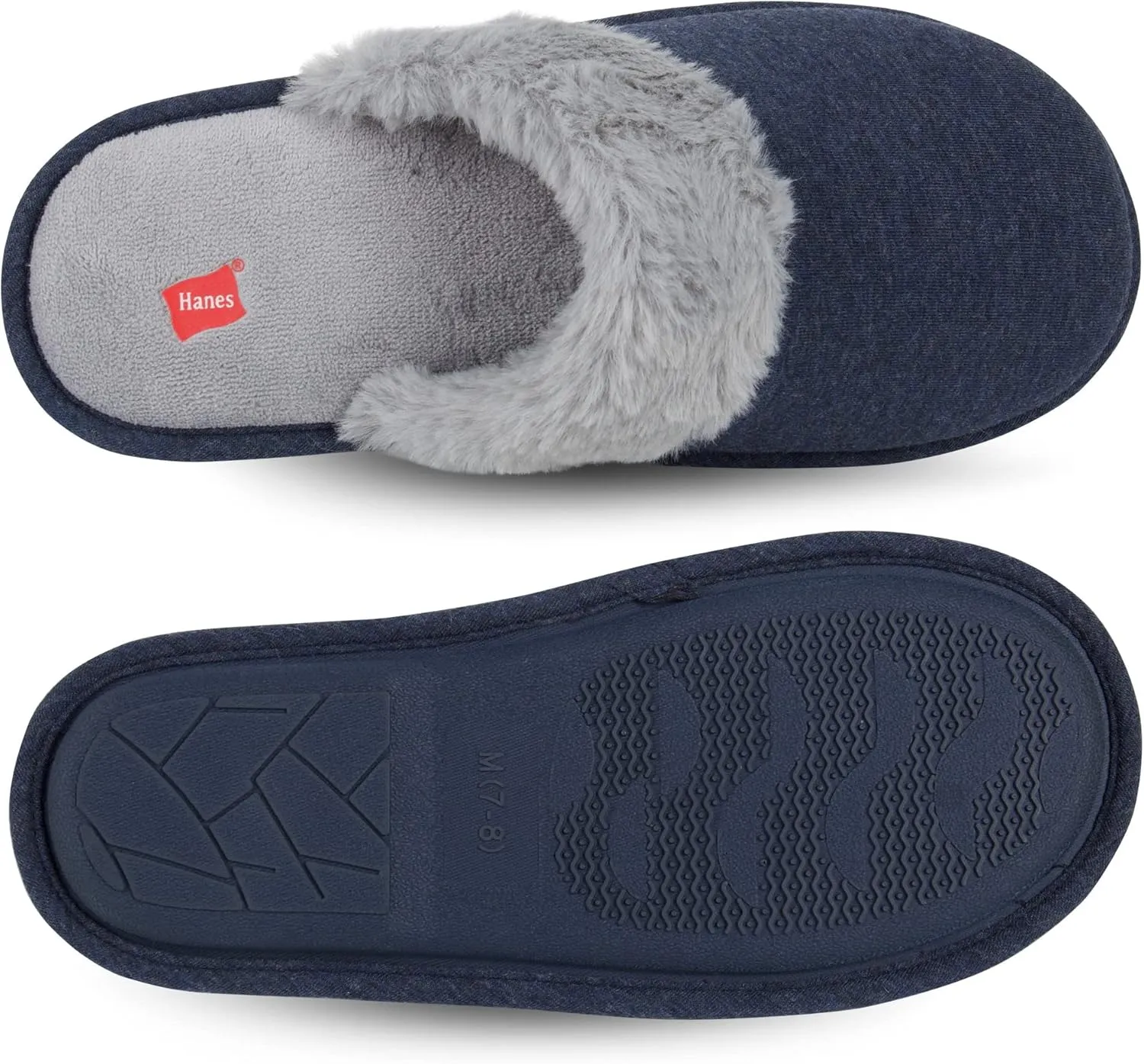 Hanes womens Comfort Cotton on Scuff With Memory Foam and Anti-skid Sole Slipper