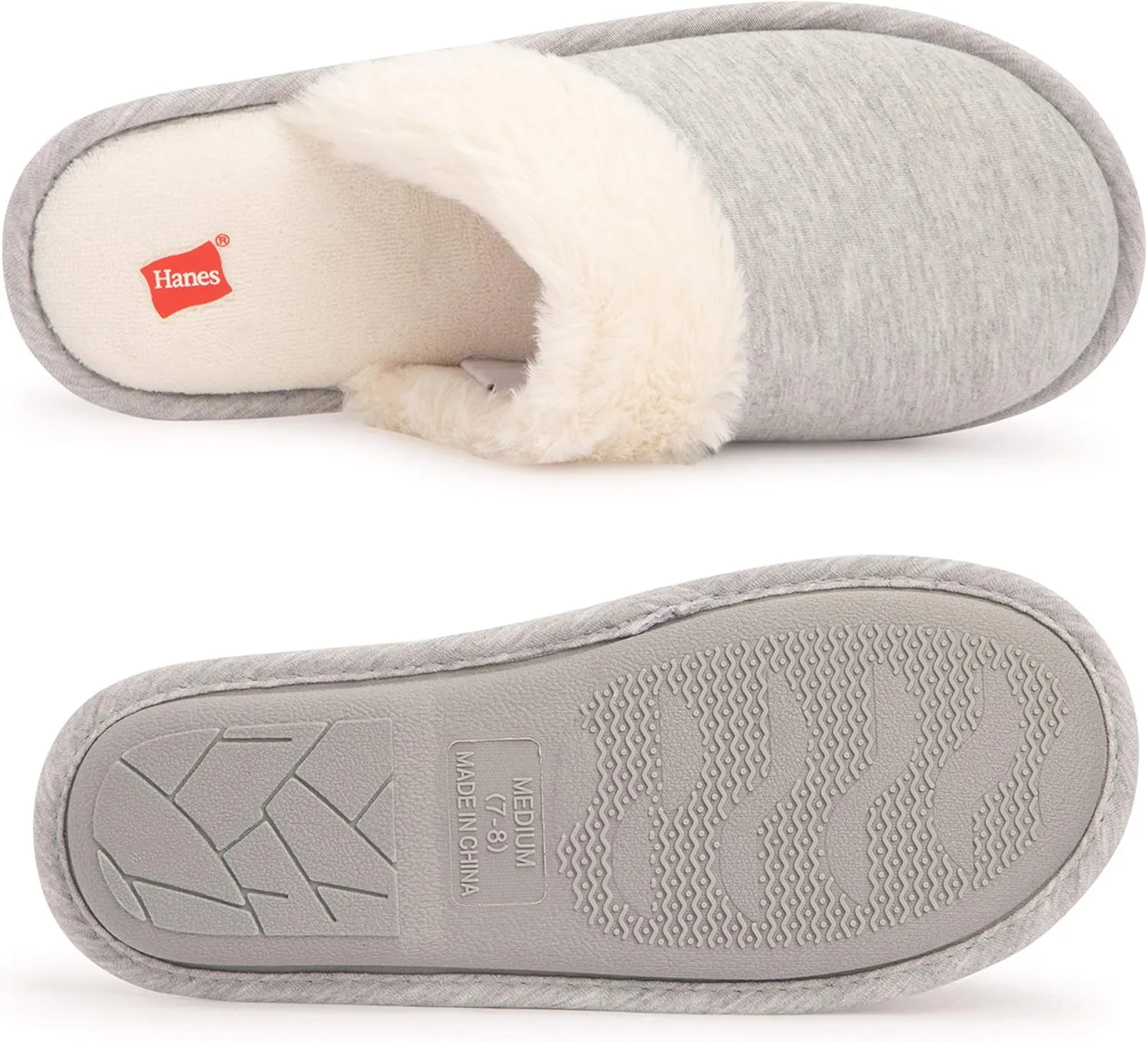 Hanes womens Comfort Cotton on Scuff With Memory Foam and Anti-skid Sole Slipper
