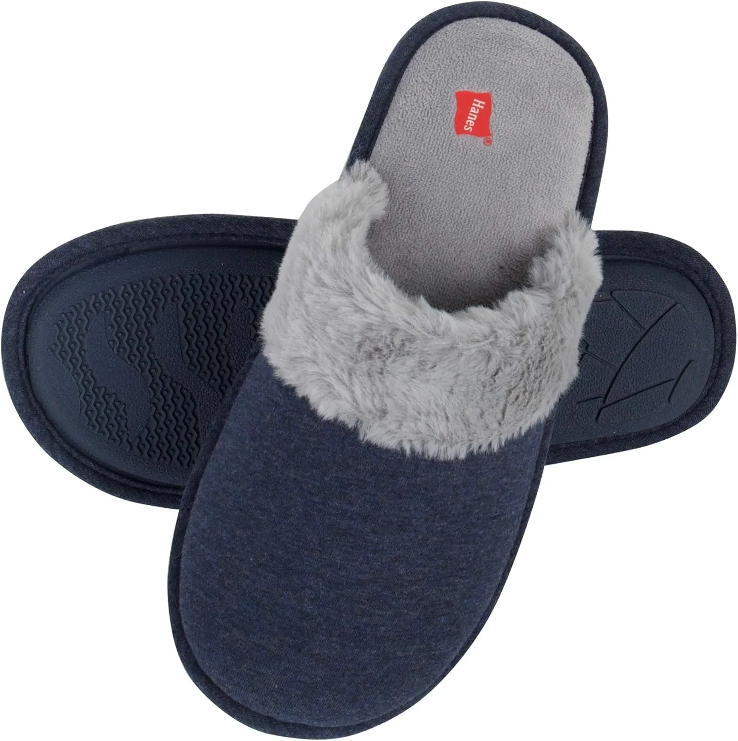 Hanes womens Comfort Cotton on Scuff With Memory Foam and Anti-skid Sole Slipper