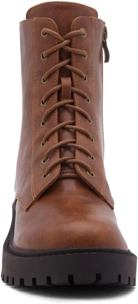 Herstyle Florence2 Women's Combat Booties Mid-Calf Boots Ankle Lace up Military Shoes