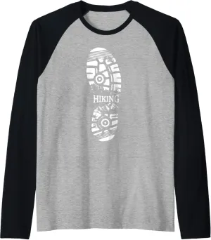 Hiking Boot Gift For A Hiker Or Wanderer Raglan Baseball Tee
