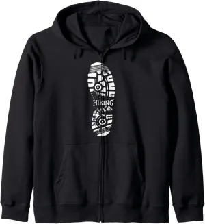 Hiking Boot Gift For A Hiker Or Wanderer Zip Hoodie