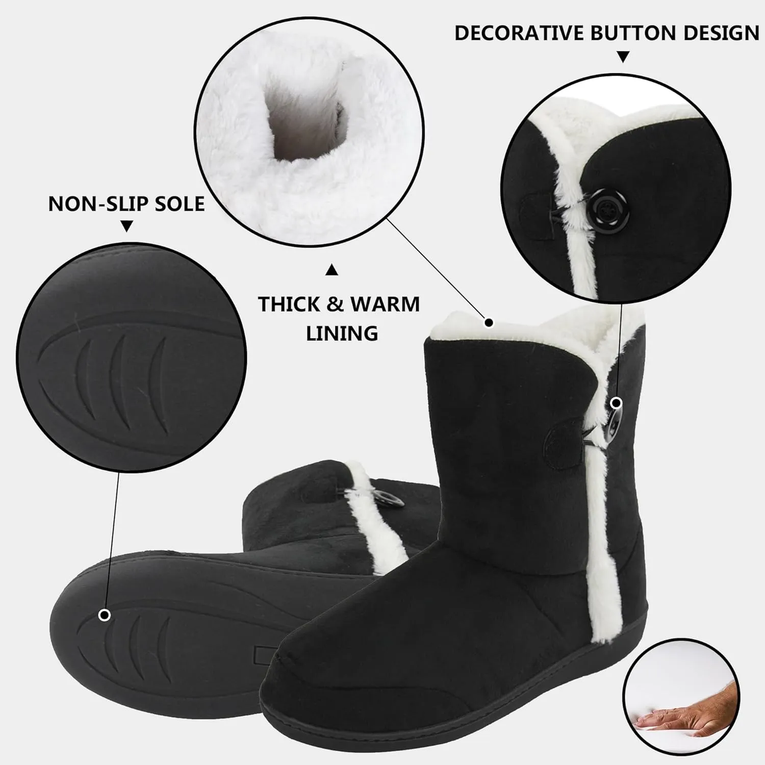 Home Slipper Men's Slippers Boots,Soft Winter Warm Memory Foam Indoor House Slipper Shoes