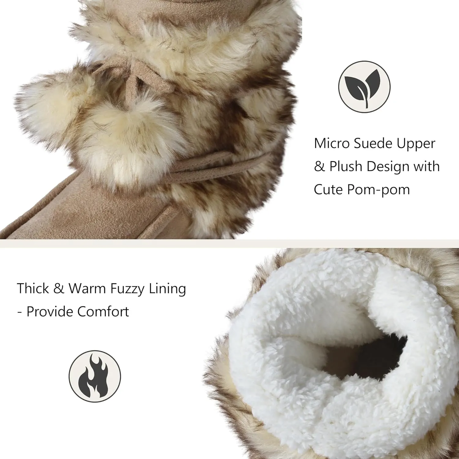 Home Slipper Women's Soft Fleece Plush Warm Indoor House Slipper Boots Shoes