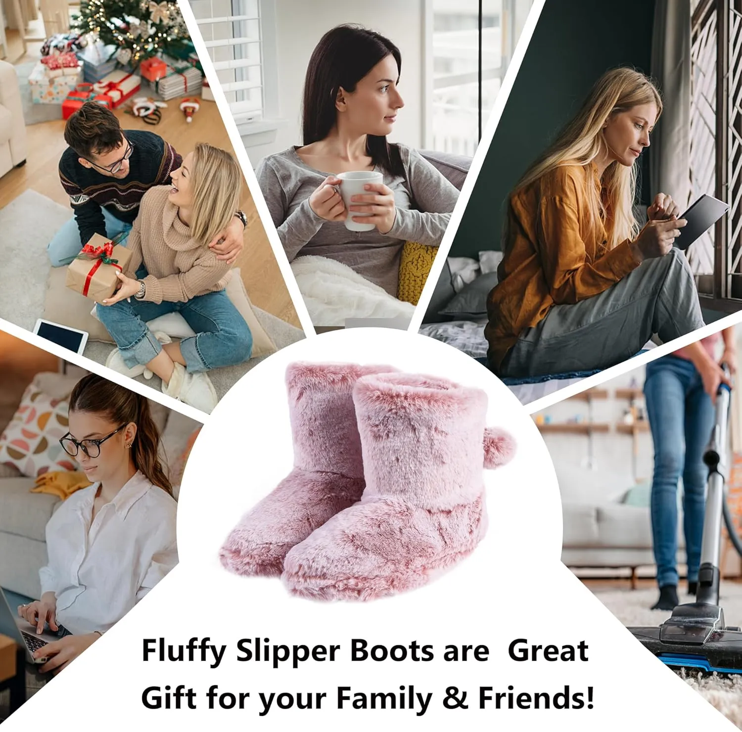 Home Slipper Women's Soft Fleece Plush Warm Indoor House Slipper Boots Shoes