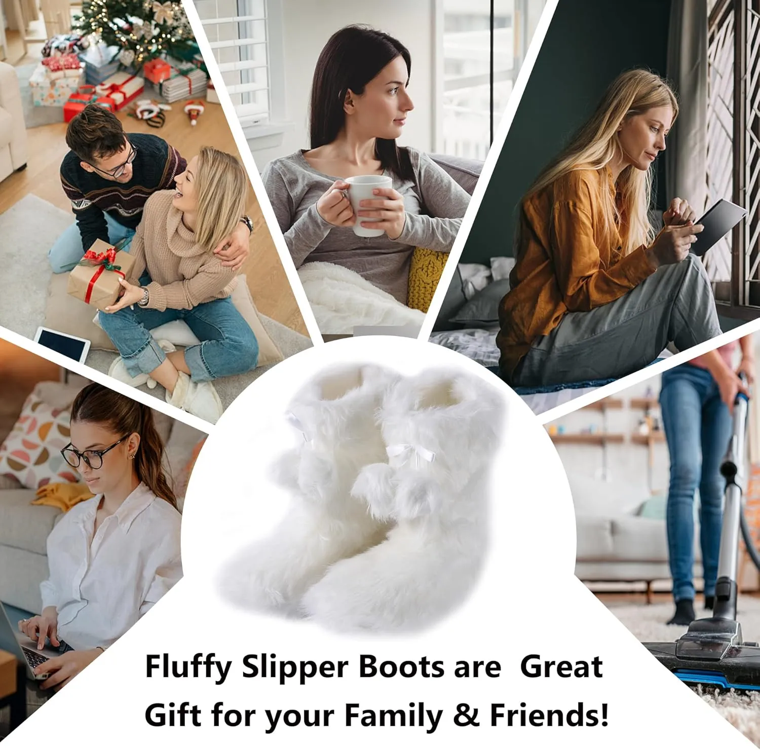 Home Slipper Women's Soft Fleece Plush Warm Indoor House Slipper Boots Shoes
