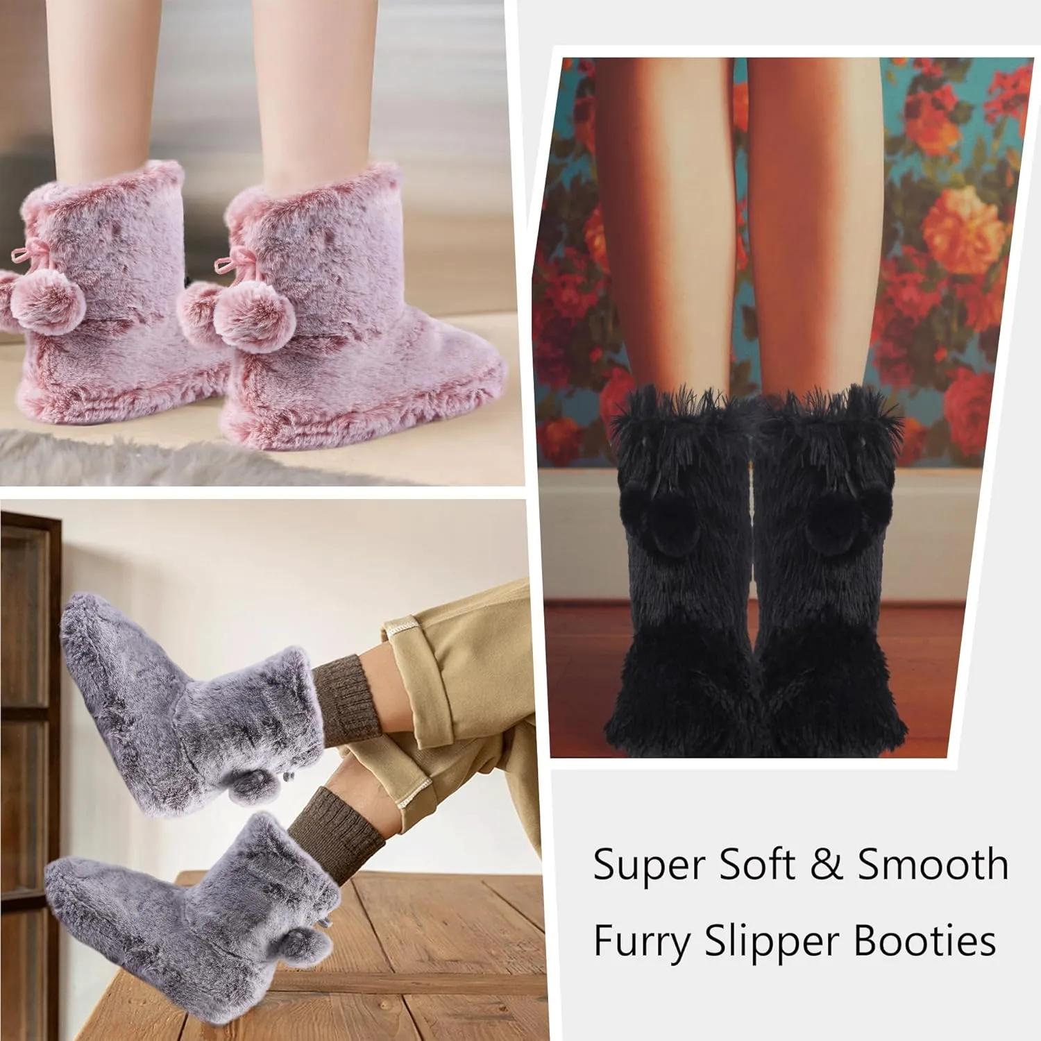 Home Slipper Women's Soft Fleece Plush Warm Indoor House Slipper Boots Shoes
