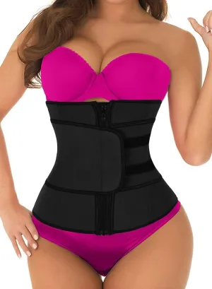 Hopgo Neoprene Waist Trainer for Women Weight Loss Workout Trimmer Belt Zipper Sweat Cincher Girdle