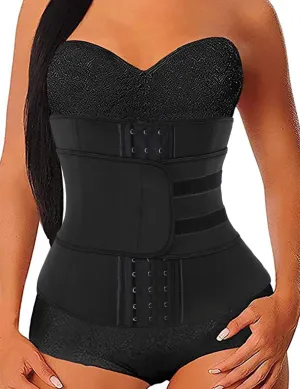Hopgo Neoprene Waist Trainer for Women Weight Loss Workout Trimmer Belt Zipper Sweat Cincher Girdle