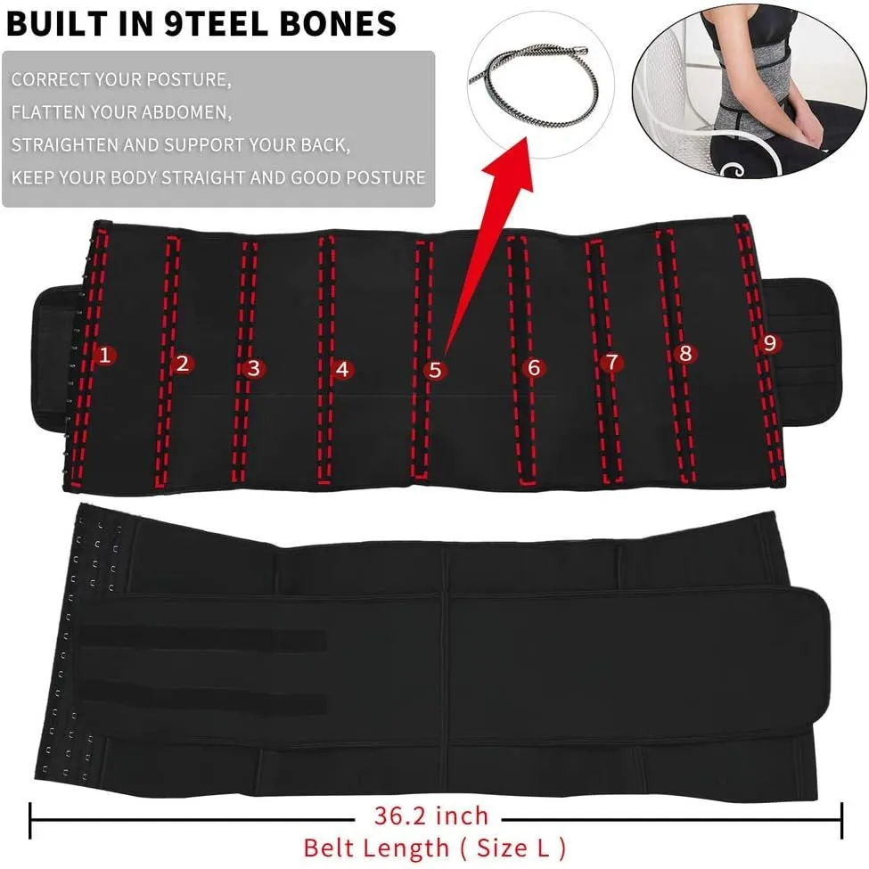 Hopgo Neoprene Waist Trainer for Women Weight Loss Workout Trimmer Belt Zipper Sweat Cincher Girdle