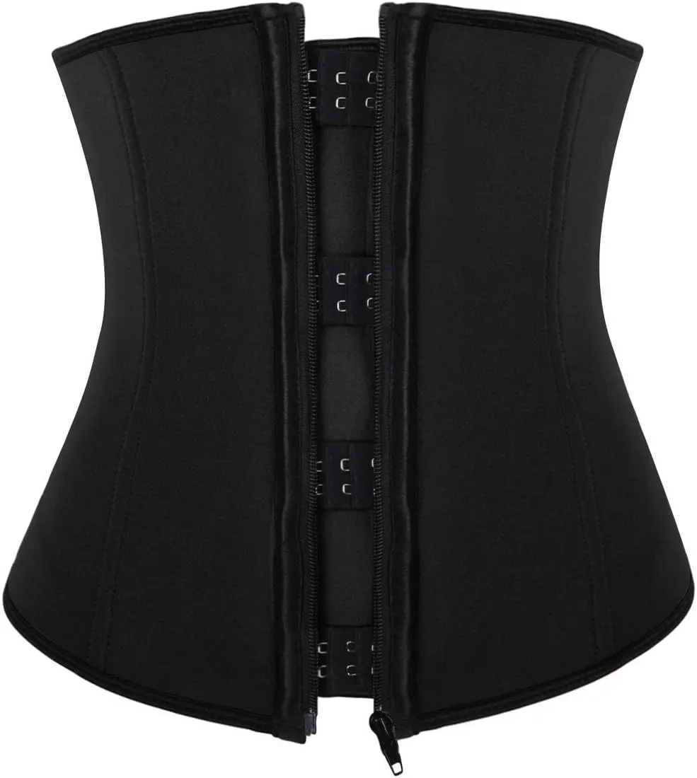 Hopgo Neoprene Waist Trainer for Women Weight Loss Workout Trimmer Belt Zipper Sweat Cincher Girdle