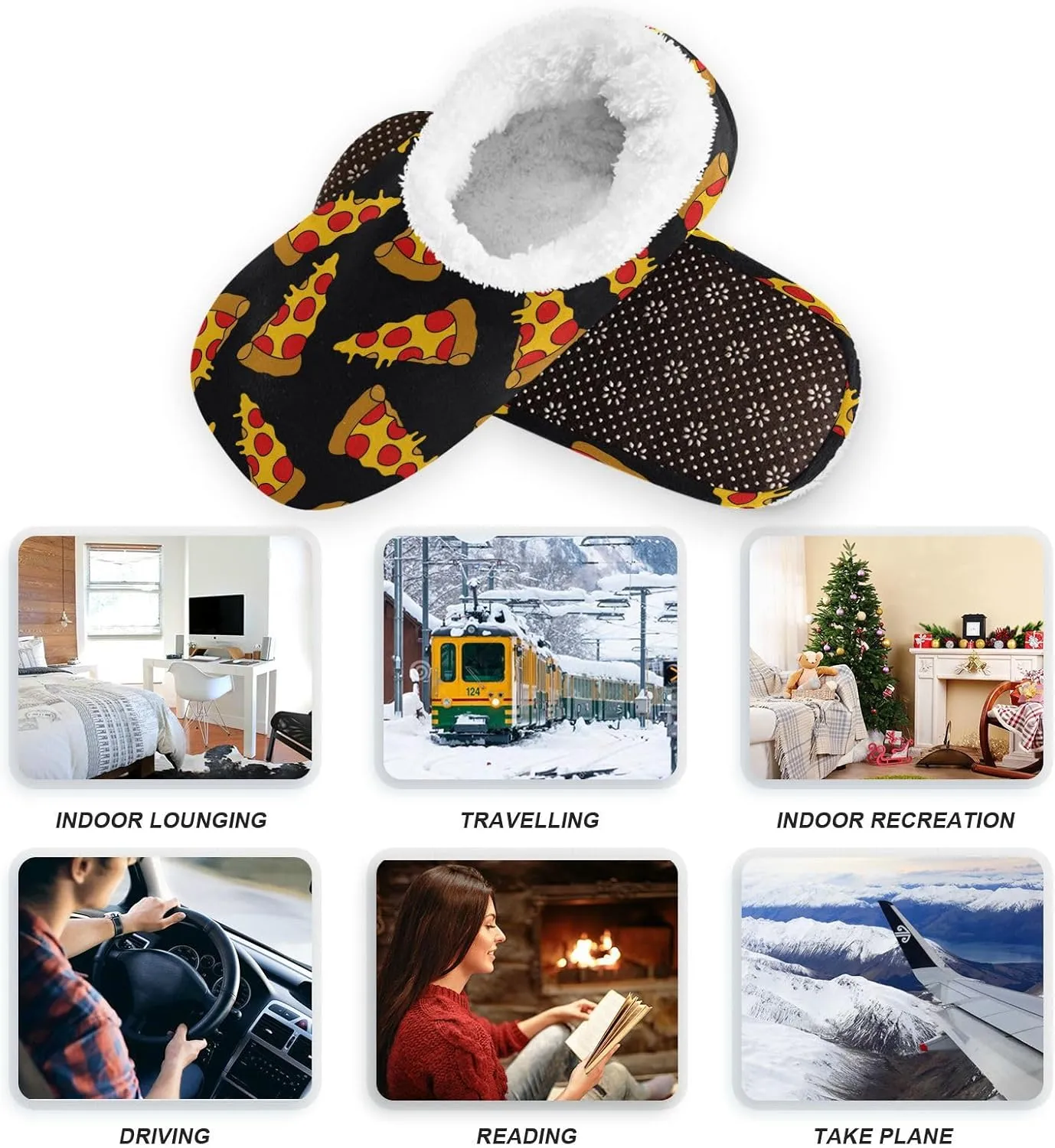 House Slippers Fuzzy Memory Foam Soft Slipper Socks for Woman Men