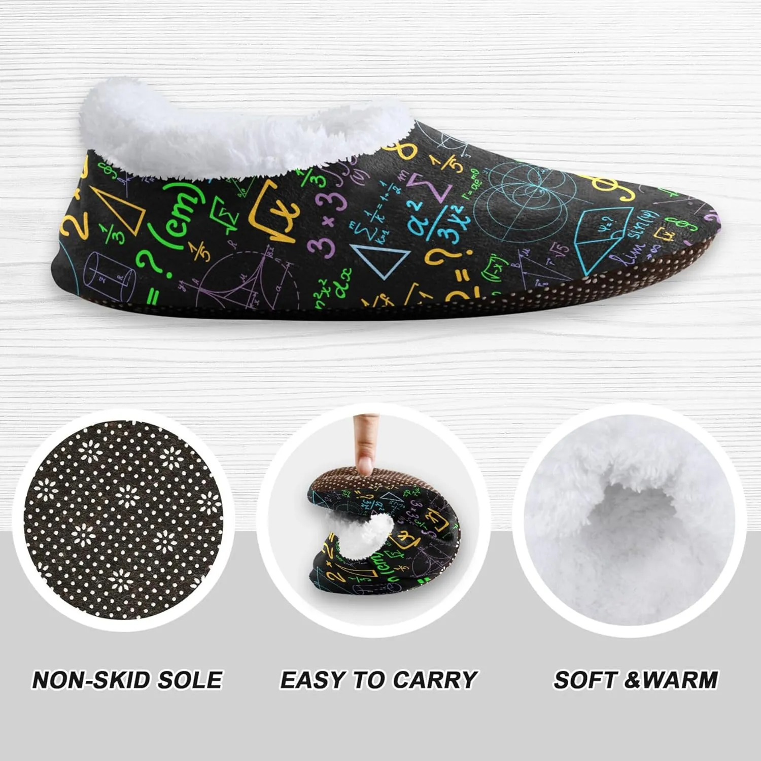 House Slippers Fuzzy Memory Foam Soft Slipper Socks for Woman Men