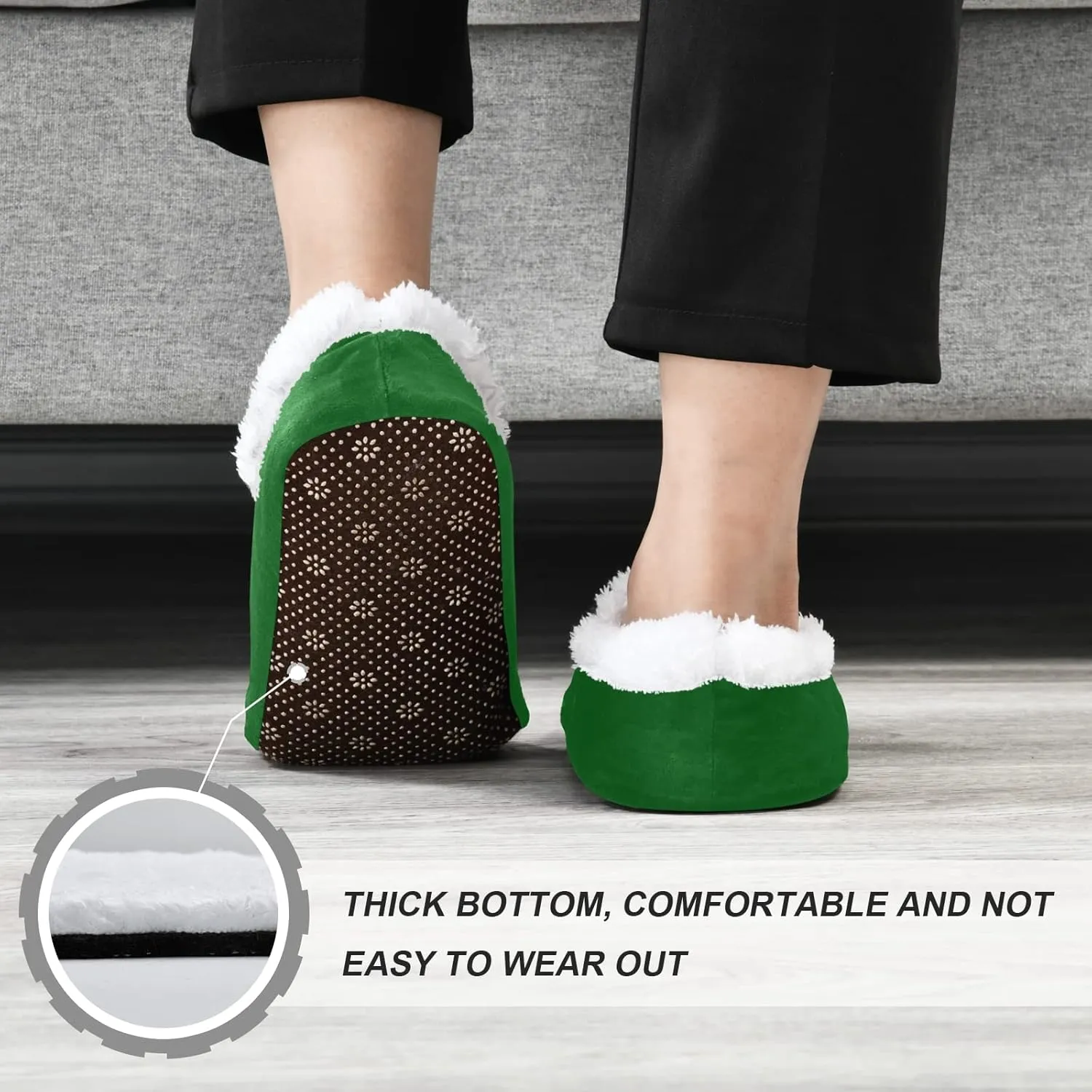 House Slippers Fuzzy Memory Foam Soft Slipper Socks for Woman Men