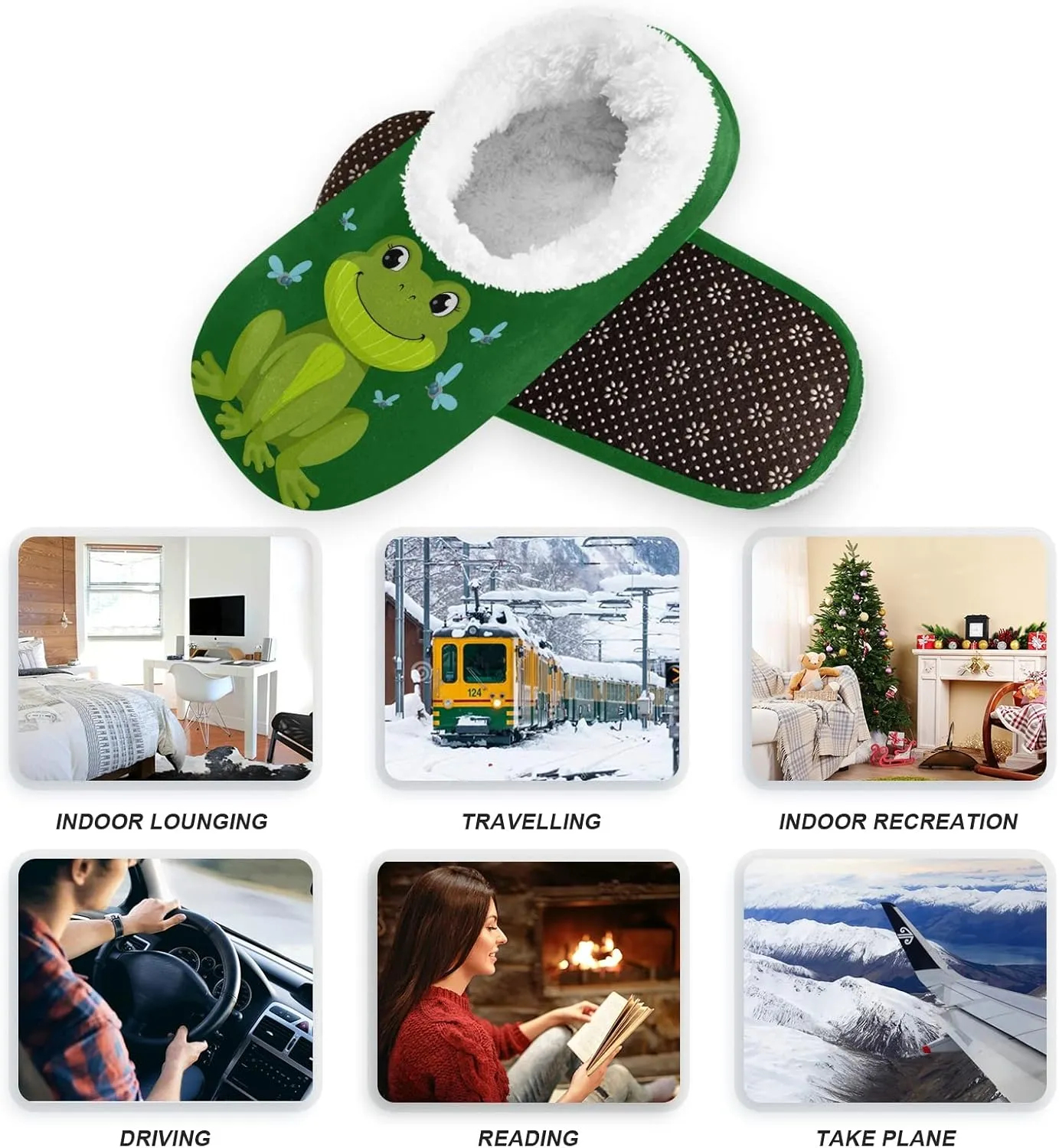 House Slippers Fuzzy Memory Foam Soft Slipper Socks for Woman Men