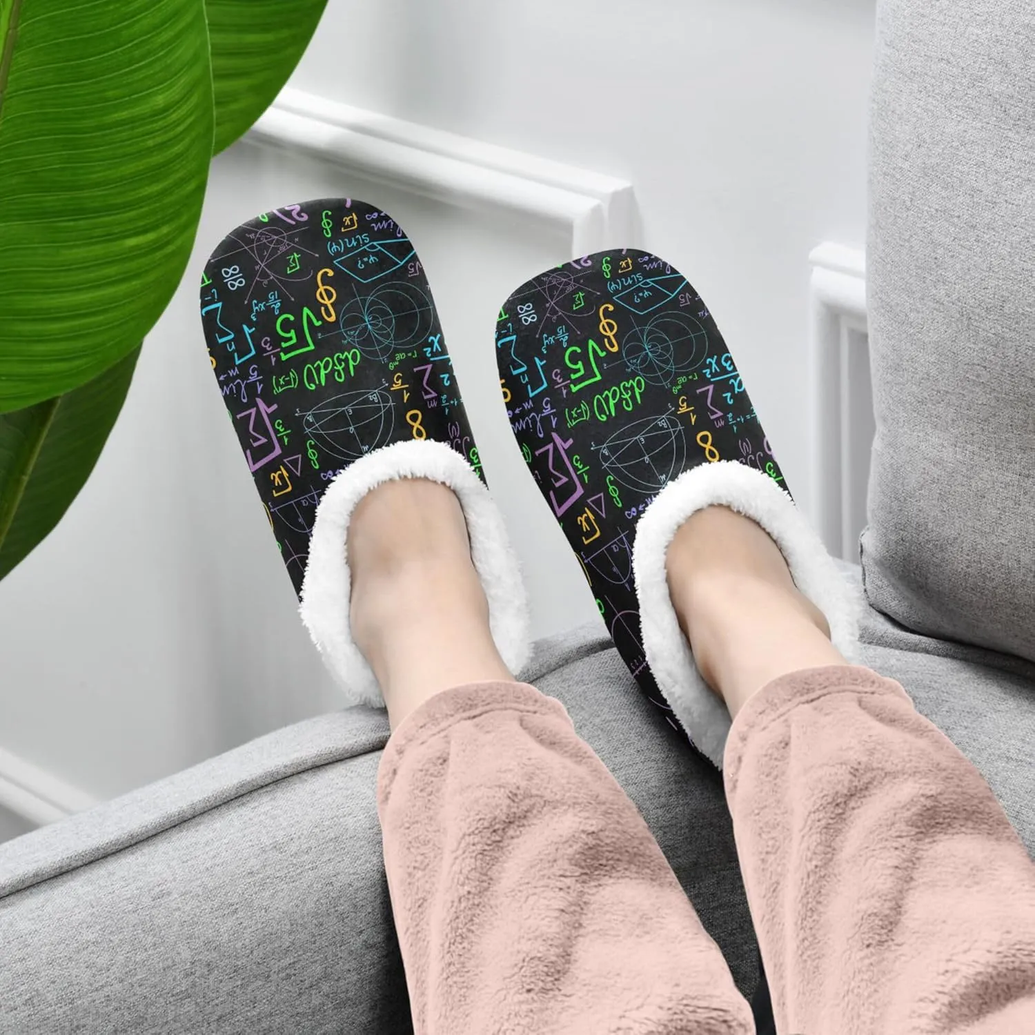 House Slippers Fuzzy Memory Foam Soft Slipper Socks for Woman Men