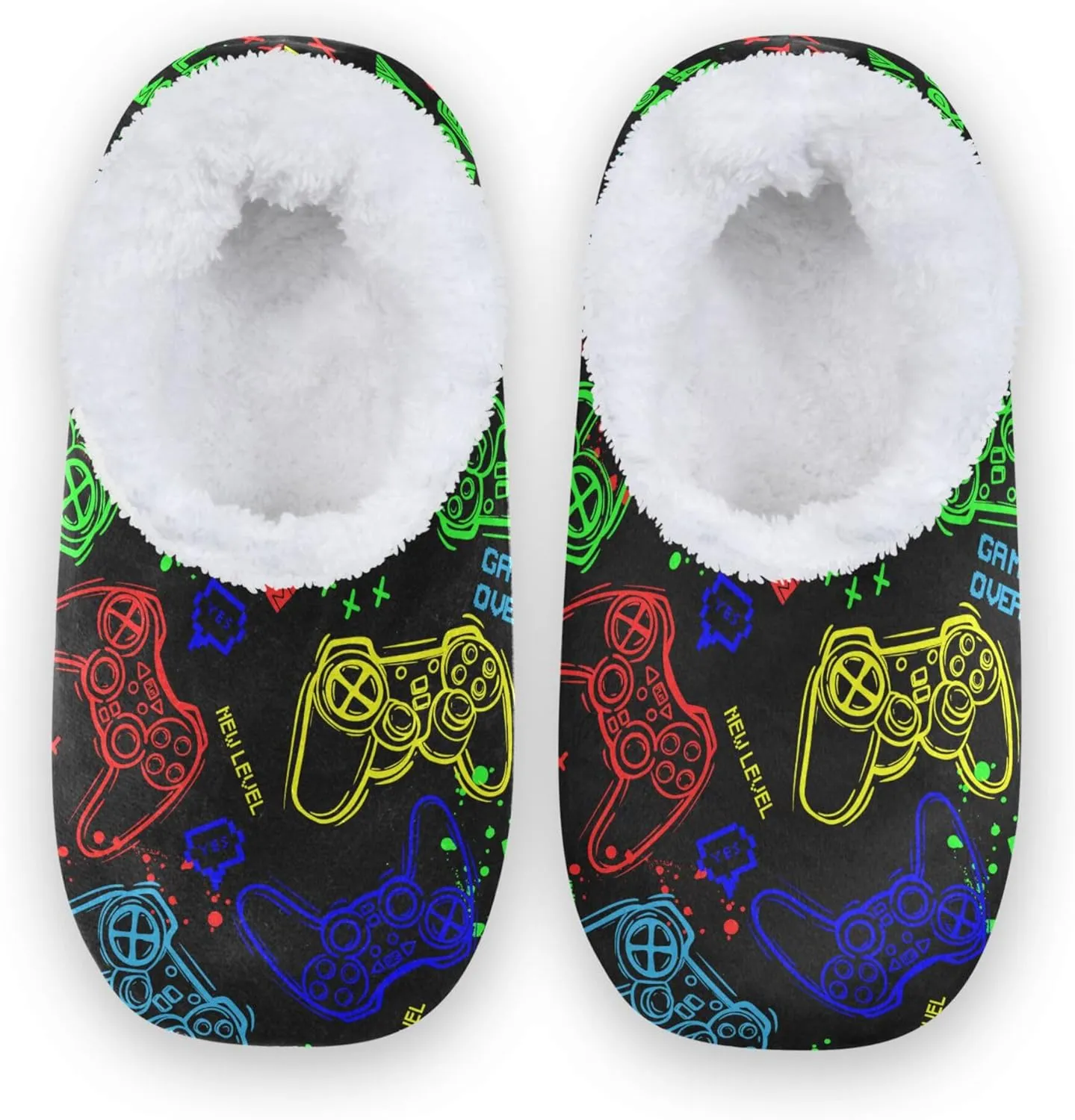House Slippers Fuzzy Memory Foam Soft Slipper Socks for Woman Men