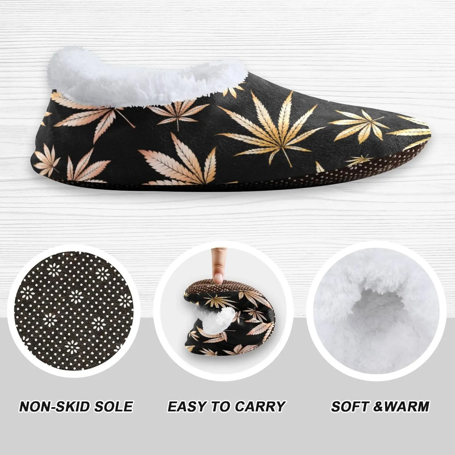 House Slippers Soft Fuzzy Memory Foam Slipper Socks for Men Woman