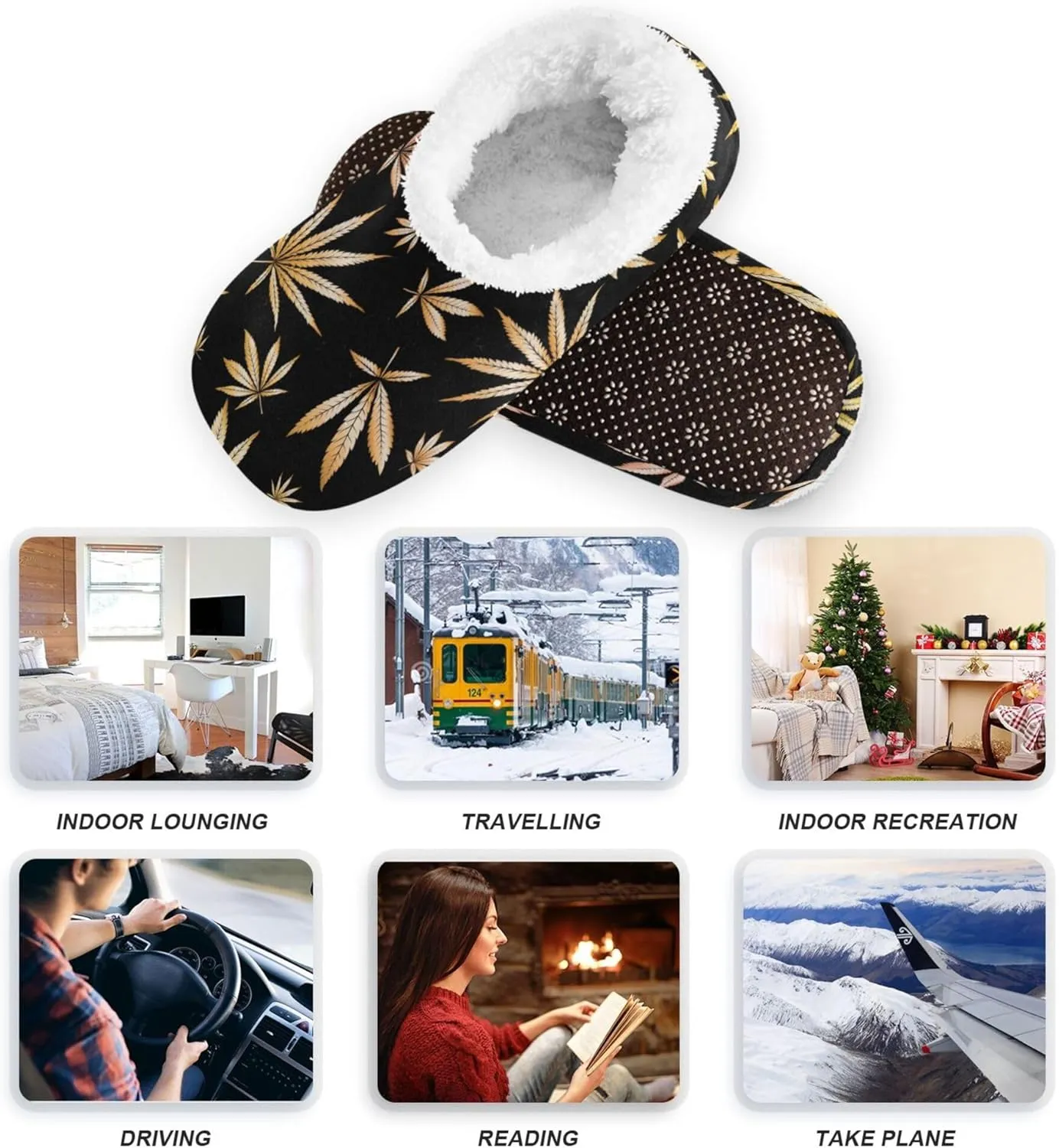 House Slippers Soft Fuzzy Memory Foam Slipper Socks for Men Woman