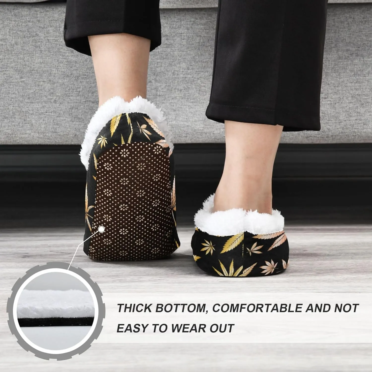 House Slippers Soft Fuzzy Memory Foam Slipper Socks for Men Woman