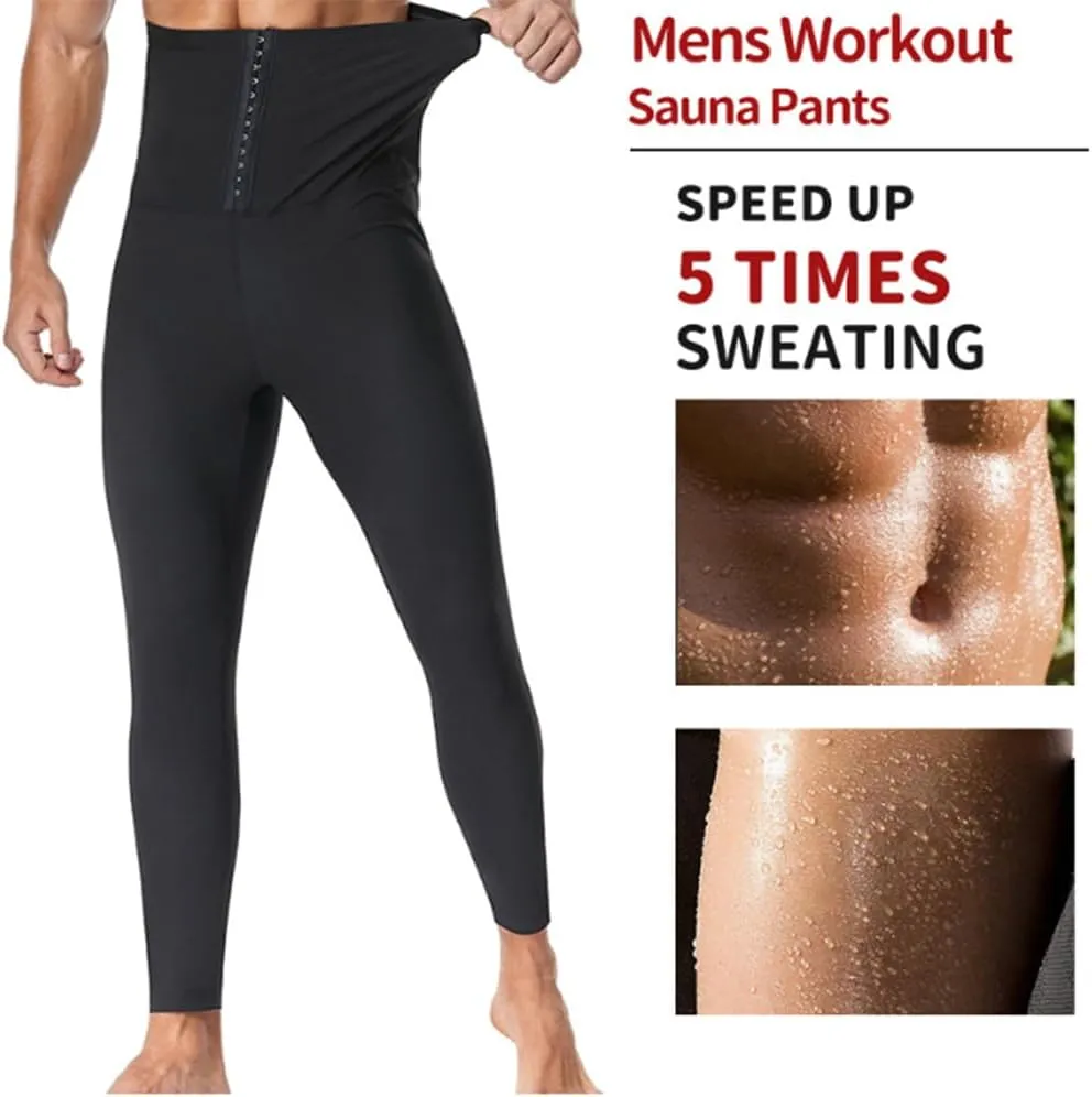 HSQSMWJ Men's Body Shaper Abdomen Reducer Sauna Sweat Pants Waist Trainer Fat Burning Shapewear