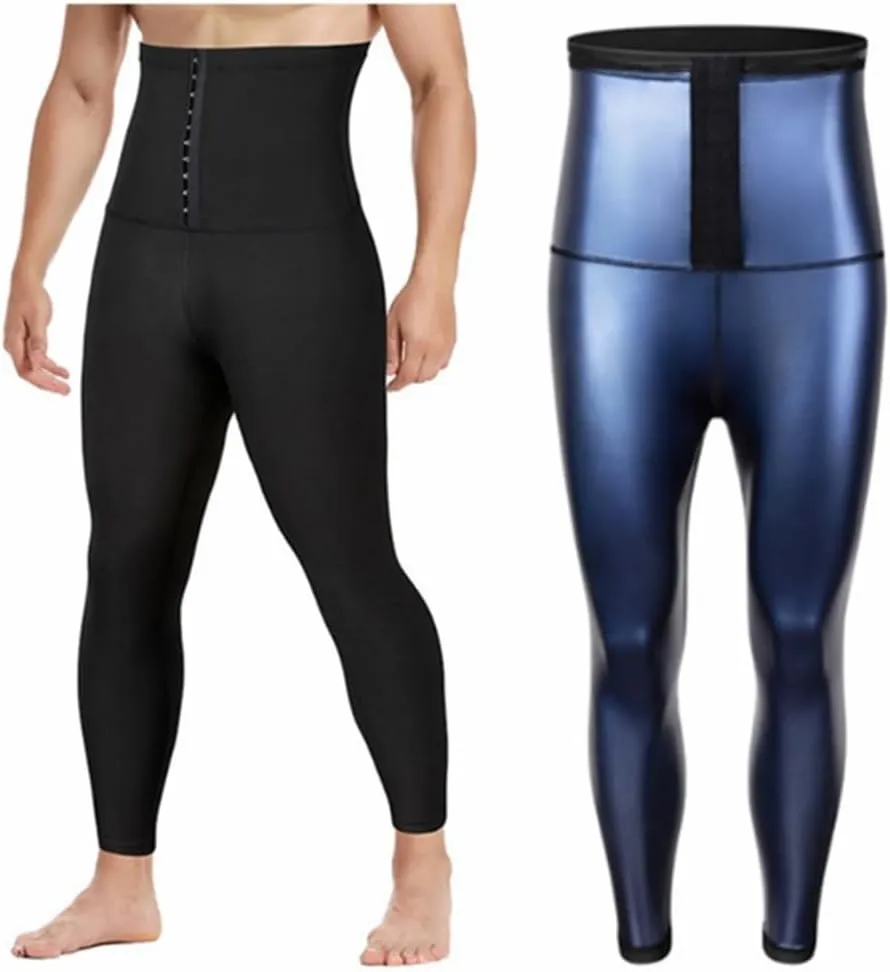 HSQSMWJ Men's Body Shaper Abdomen Reducer Sauna Sweat Pants Waist Trainer Fat Burning Shapewear