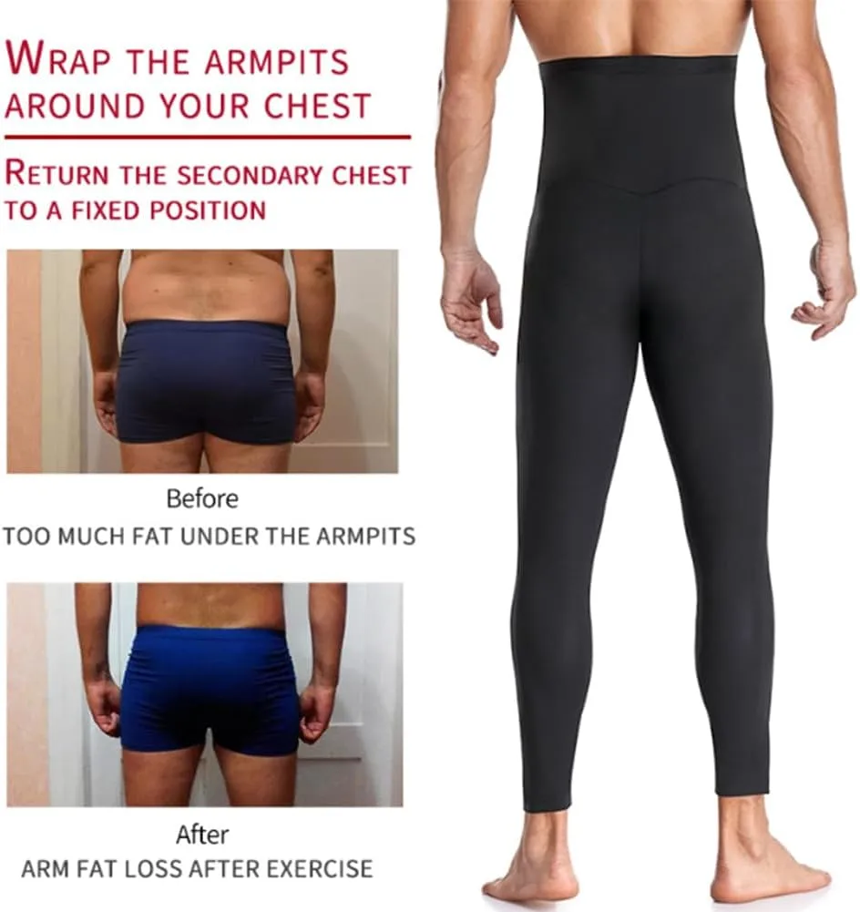 HSQSMWJ Men's Body Shaper Abdomen Reducer Sauna Sweat Pants Waist Trainer Fat Burning Shapewear