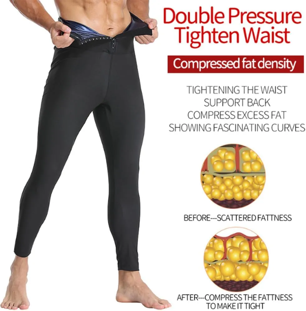 HSQSMWJ Men's Body Shaper Abdomen Reducer Sauna Sweat Pants Waist Trainer Fat Burning Shapewear