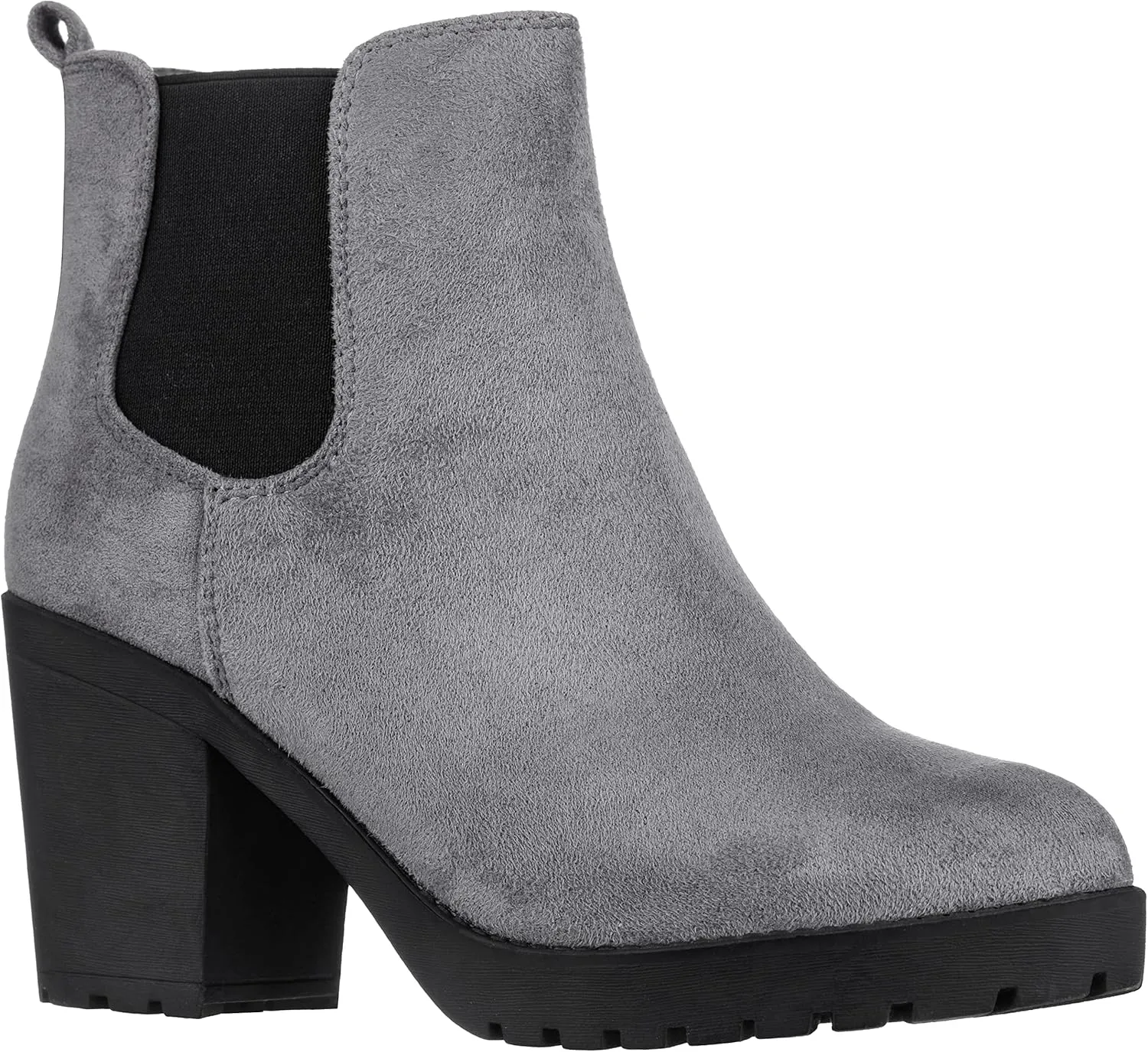 ILLUDE Women’s Ankle Boots Chelsea Bootie Chunky Block Heel Round Toe Boot