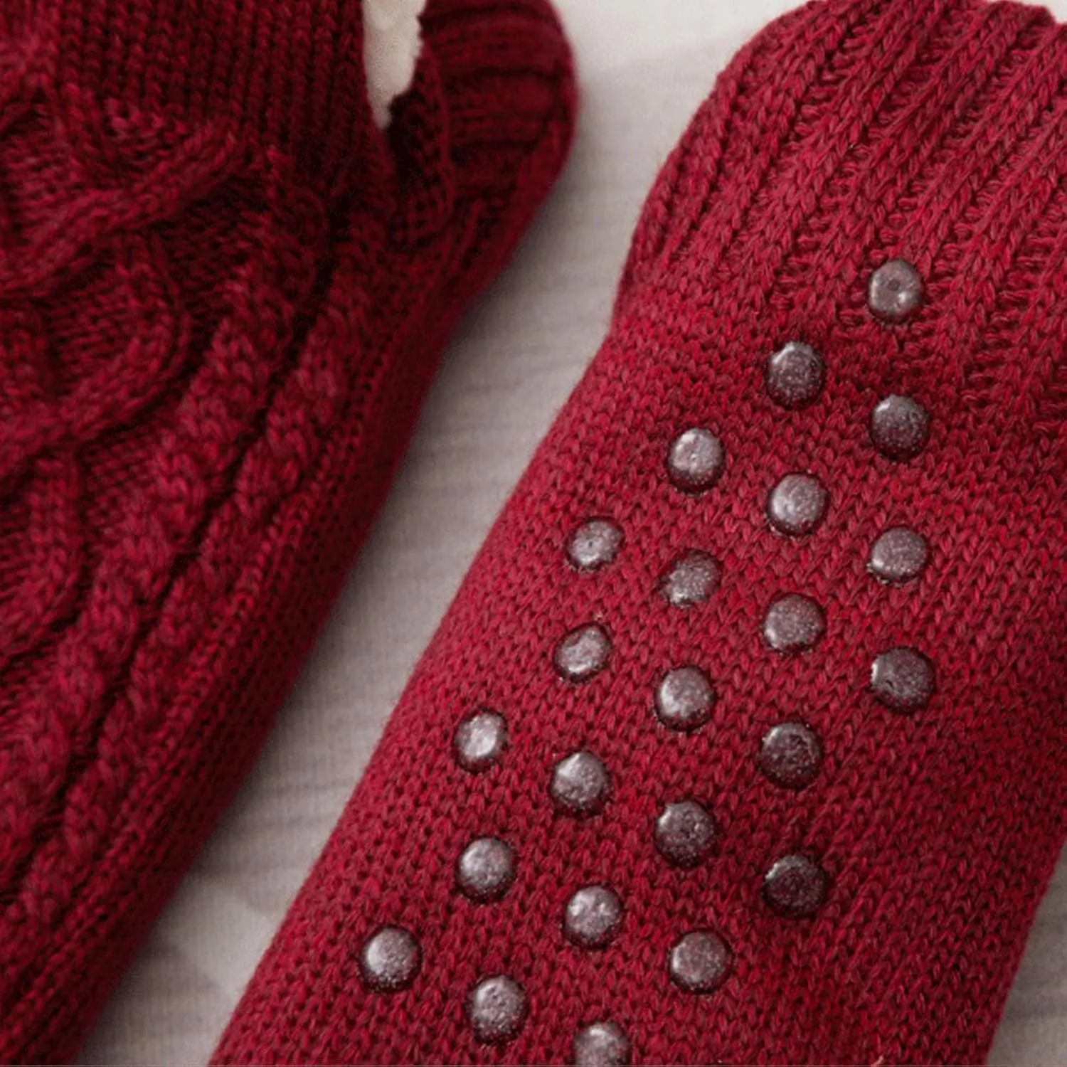 Indoor Non-Slip Thermal Socks,V-mouth Fluffy Slipper Socks,Woven Velvet Indoor Socks Slippers