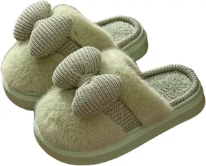 Indoor/Outdoor Slippers - Men's & Women's Cute Knitted Butterfly Plush Bow Design Slippers