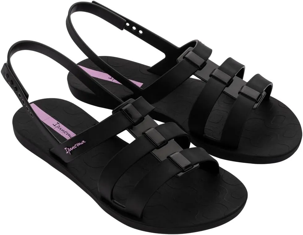 Ipanema Style Women's Sandals - Flat Sandals with Adjustable Back Strap, Strappy Sandals for Women, PVC Sandals for Women, Water Resistant Shoes, Easy to Clean