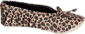 Isotoner Women's Satin Ballerina Slippers with Classic Ribbon Bow and Suede Sole