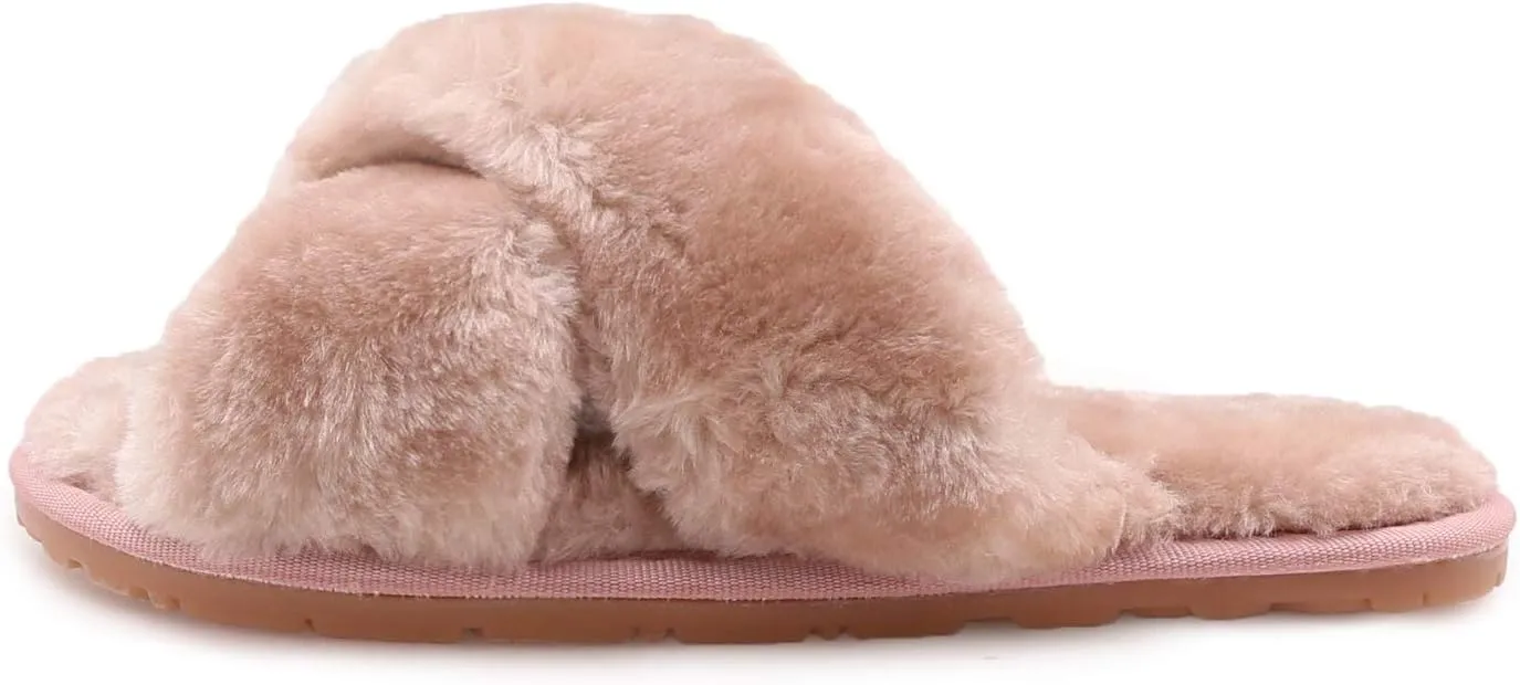 ISZPLUSH Women's Leopard Fuzzy Slippers - Soft Plush Fluffy Slip-On Slides for Home & Bedroom