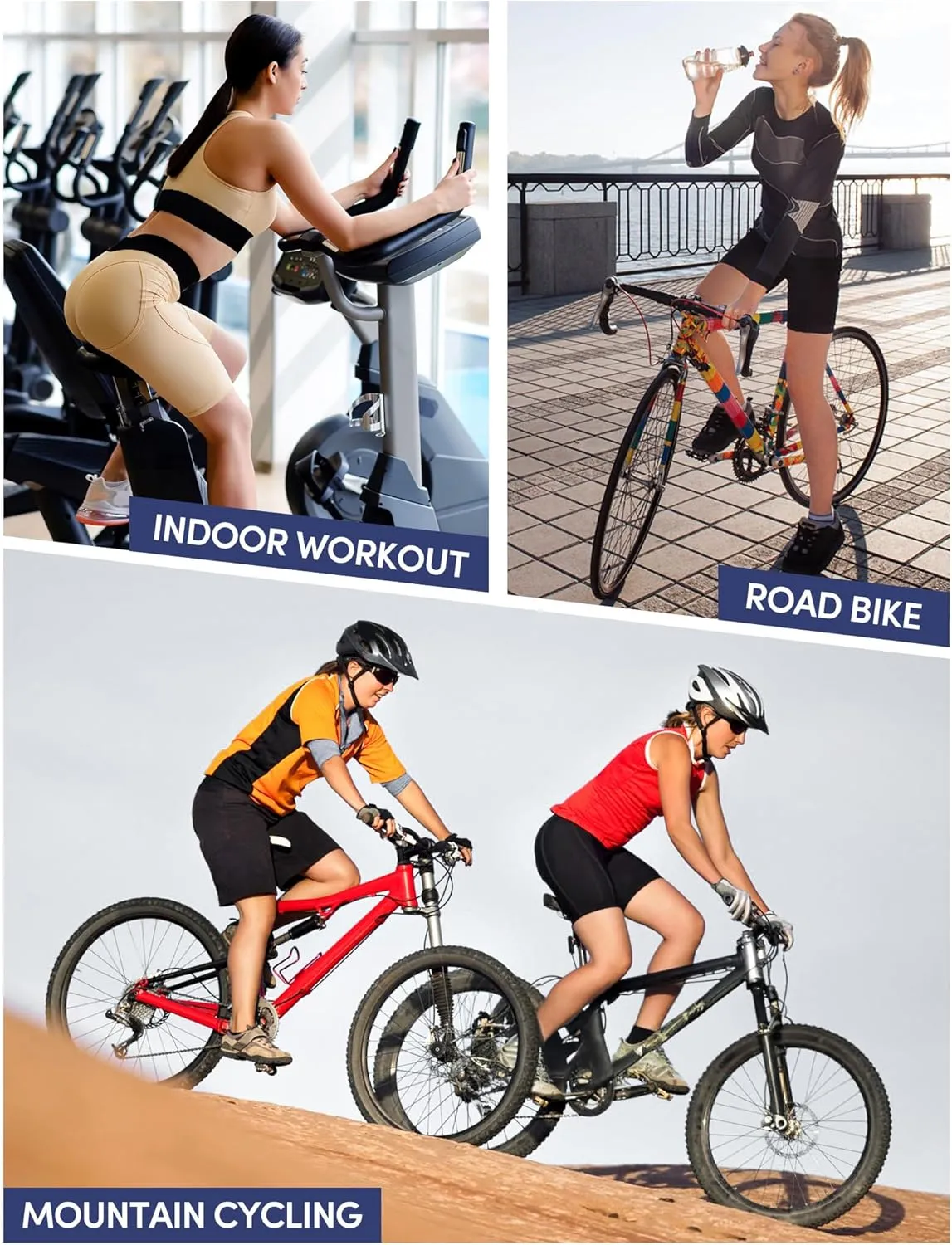 IUGA Padded Bike Shorts Women 4D Breathable Womens Cycling Shorts with Padding Mountain Biking Shorts with Pockets