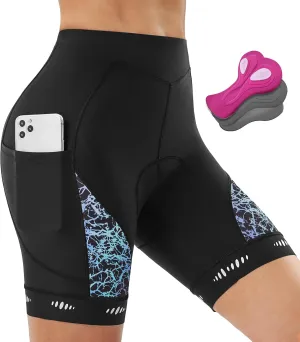 IUGA Padded Bike Shorts Women 4D Breathable Womens Cycling Shorts with Padding Mountain Biking Shorts with Pockets