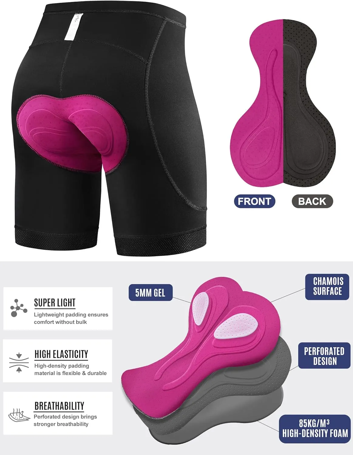 IUGA Padded Bike Shorts Women 4D Breathable Womens Cycling Shorts with Padding Mountain Biking Shorts with Pockets