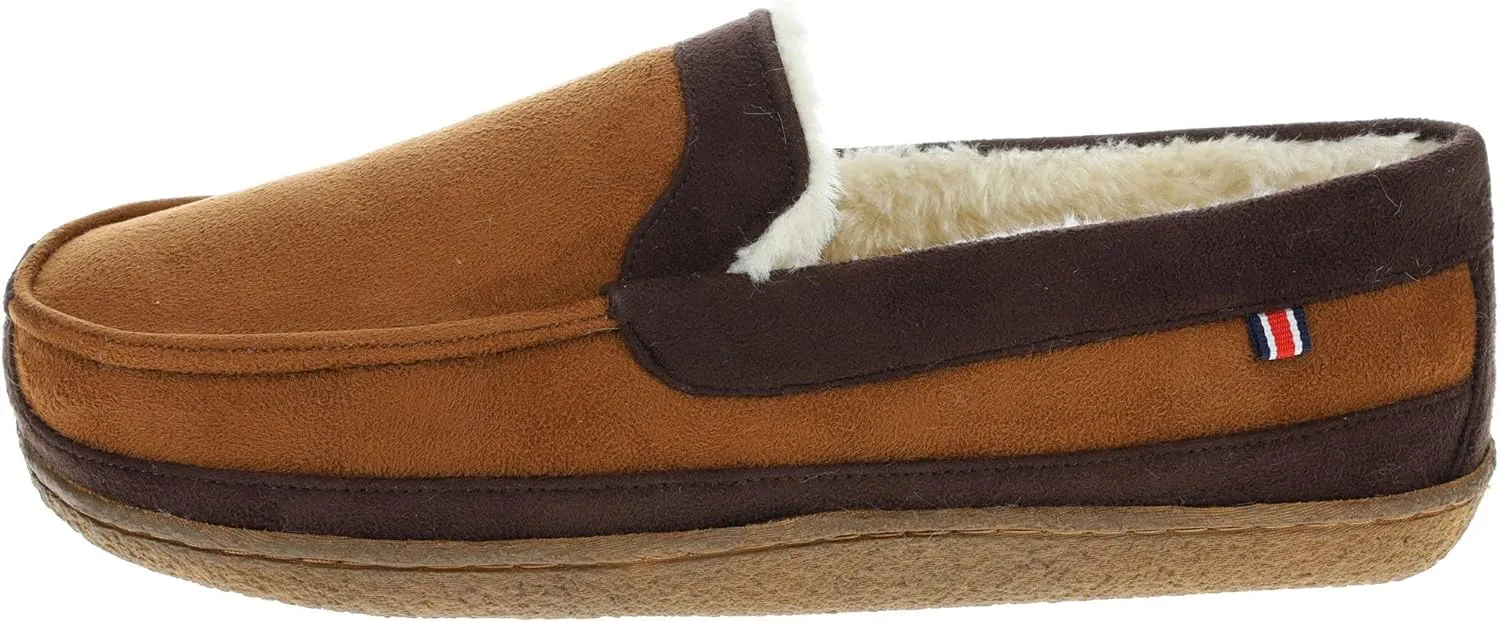 IZOD Men Classic Moccasin Slipper - Warm, Soft, Slip On