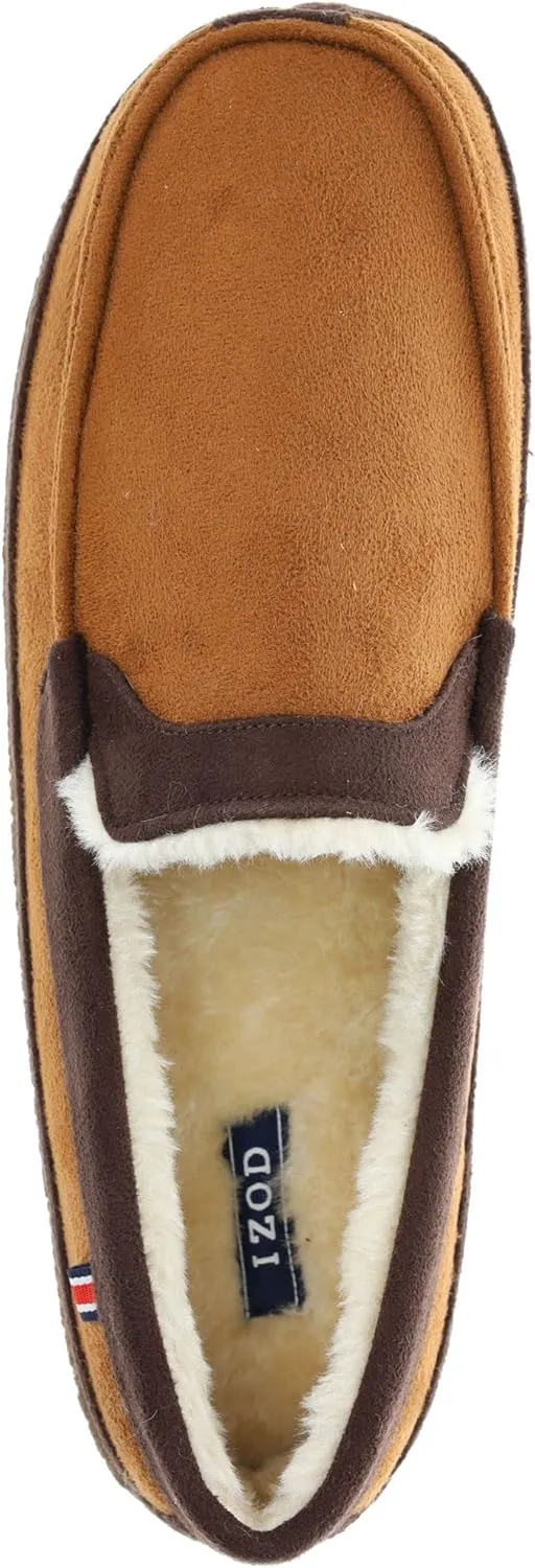 IZOD Men Classic Moccasin Slipper - Warm, Soft, Slip On