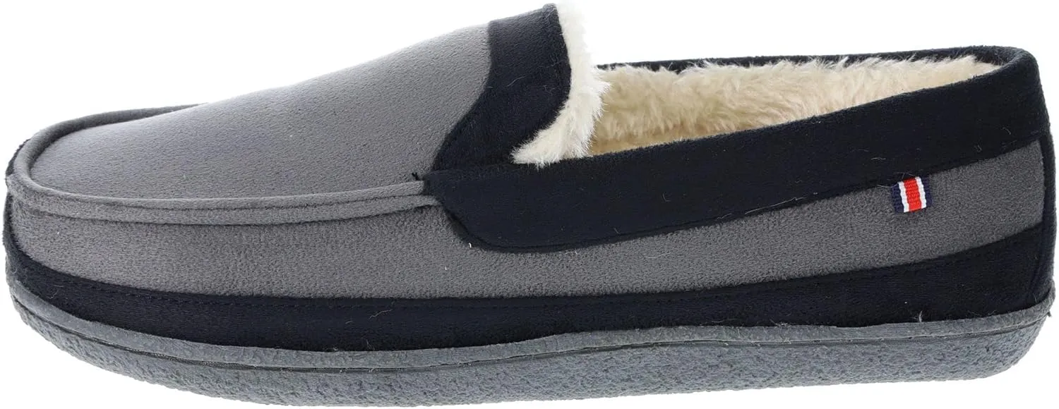 IZOD Men Classic Moccasin Slipper - Warm, Soft, Slip On