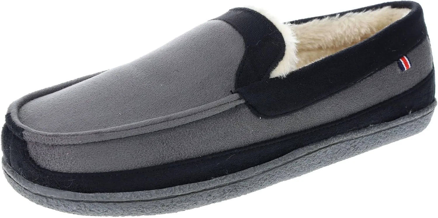 IZOD Men Classic Moccasin Slipper - Warm, Soft, Slip On