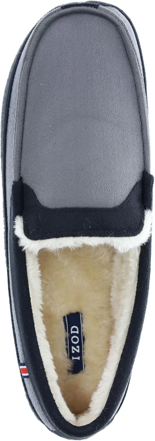 IZOD Men Classic Moccasin Slipper - Warm, Soft, Slip On