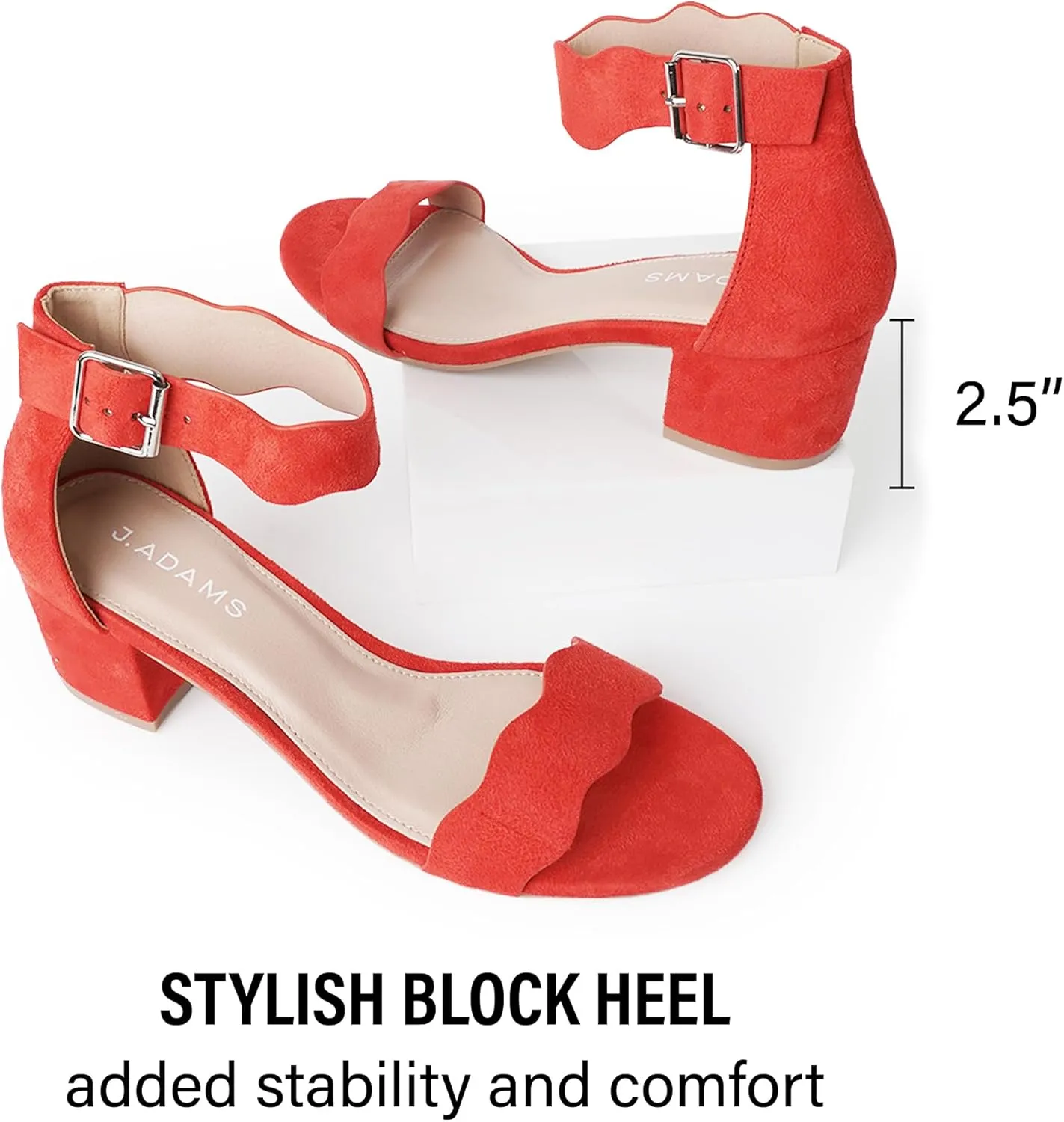 J. Adams Mimi Ankle Strap Kitten Heel Sandal