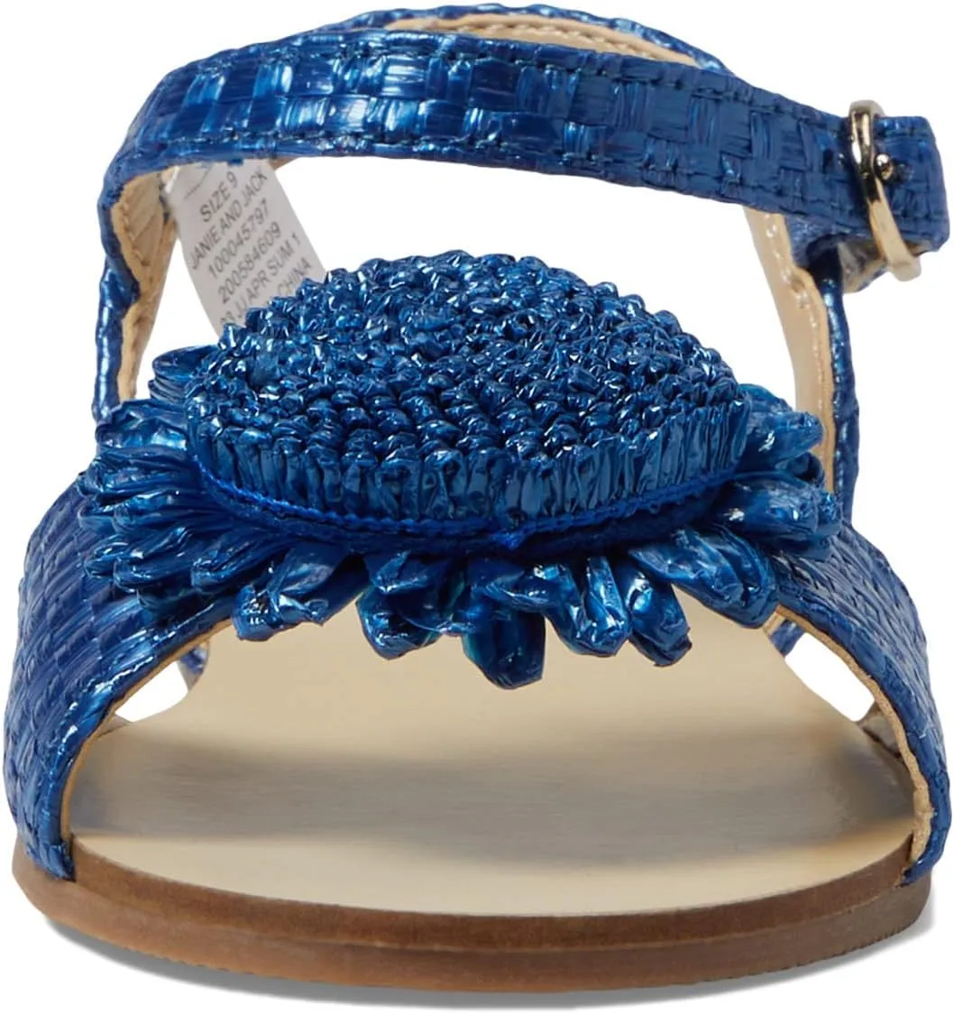 Janie and Jack Girl's Straw Flower Sandal (Toddler/Little Kid/Big Kid)
