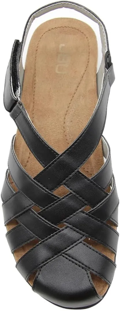 JBU Bonnie Encore Women's Comfort Casual Adjustable Ankle Strap Round Toe Classic Flat Sandal