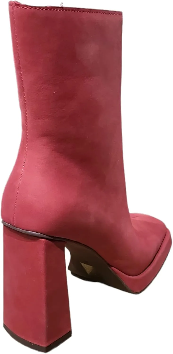 Jeffrey Campbell Maximal-Lo Black Leather Block Heel Side Zipper Ankle Booties
