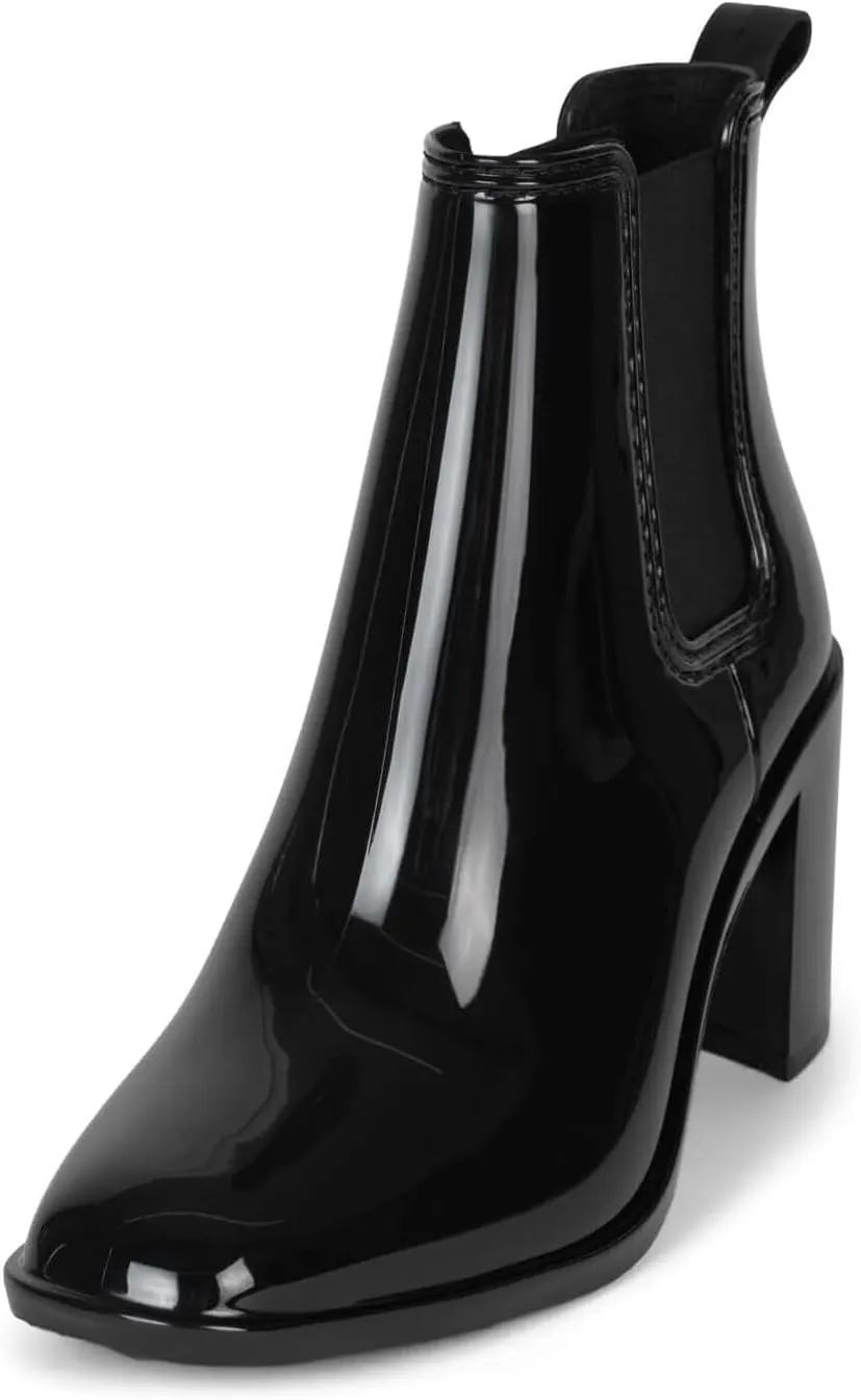 Jeffrey Campbell Women's Hurricane2 Brown Ankle-High Heeled Rain Bootie