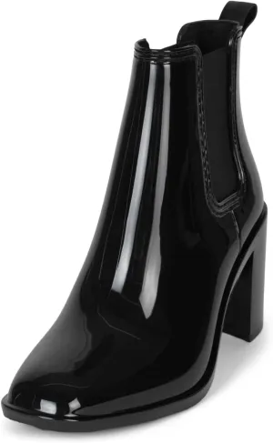Jeffrey Campbell Women's Hurricane2 Brown Ankle-High Heeled Rain Bootie